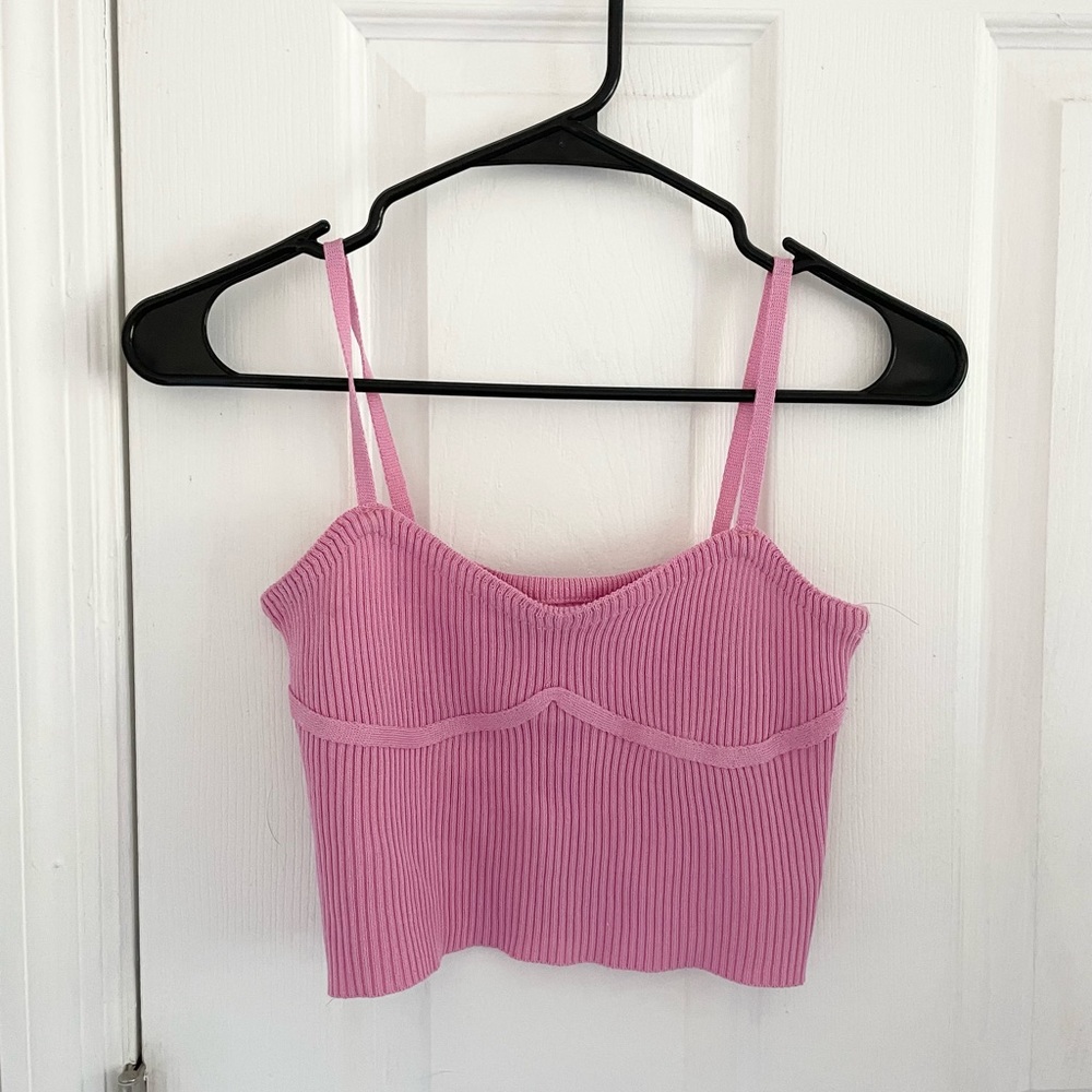 Pink Thinkable ribbed crop top